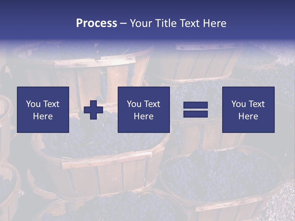 Blue Grapes After The Harvest In Wedge Baskets PowerPoint Template