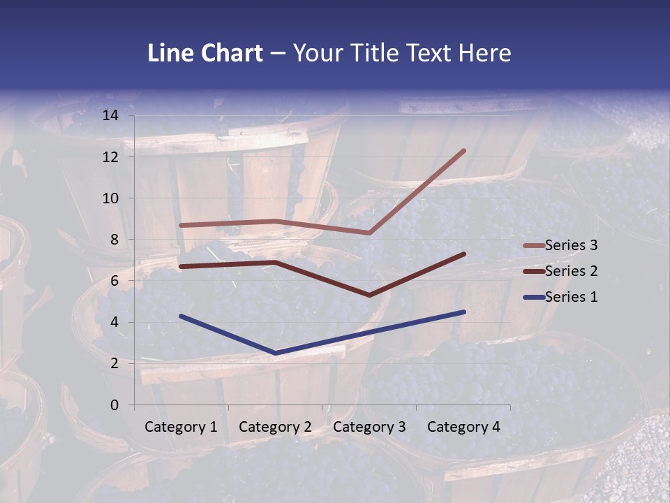 Blue Grapes After The Harvest In Wedge Baskets PowerPoint Template