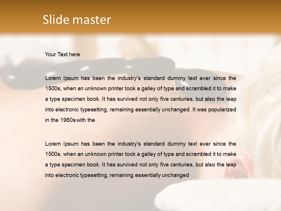 Woman Getting A Hot Stone Massage At A Day Spa PowerPoint Template