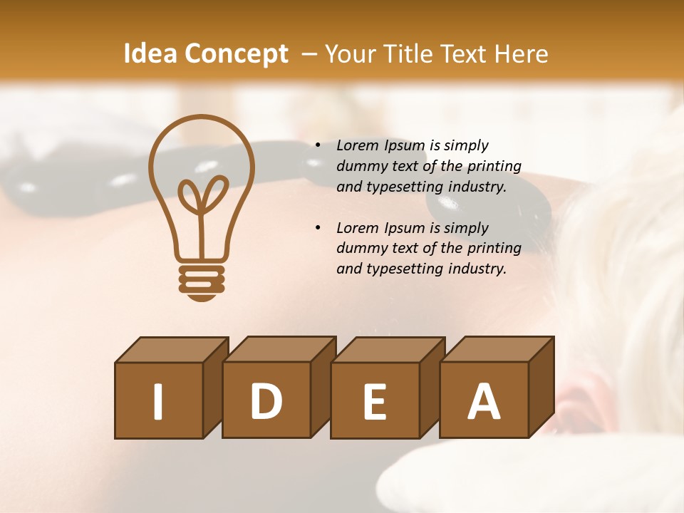 Woman Getting A Hot Stone Massage At A Day Spa PowerPoint Template