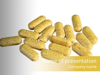 A Number Of Vitamin Supplement Pills Isolated On White PowerPoint Template