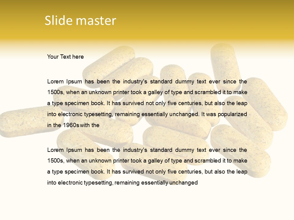 A Number Of Vitamin Supplement Pills Isolated On White PowerPoint Template