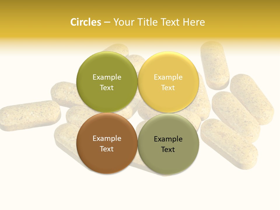 A Number Of Vitamin Supplement Pills Isolated On White PowerPoint Template