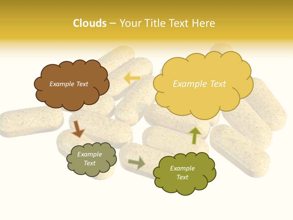 A Number Of Vitamin Supplement Pills Isolated On White PowerPoint Template