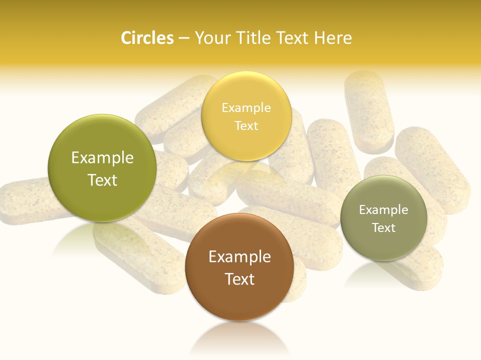 A Number Of Vitamin Supplement Pills Isolated On White PowerPoint Template