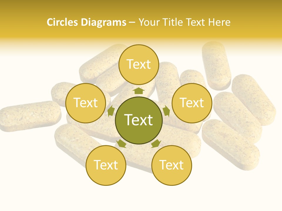 A Number Of Vitamin Supplement Pills Isolated On White PowerPoint Template