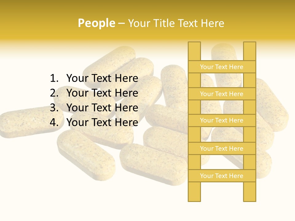 A Number Of Vitamin Supplement Pills Isolated On White PowerPoint Template