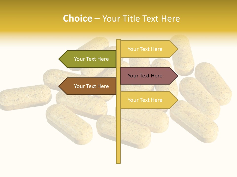 A Number Of Vitamin Supplement Pills Isolated On White PowerPoint Template