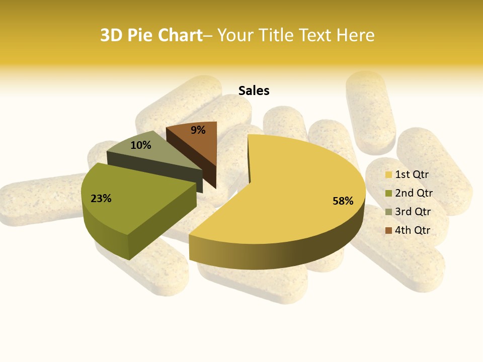 A Number Of Vitamin Supplement Pills Isolated On White PowerPoint Template
