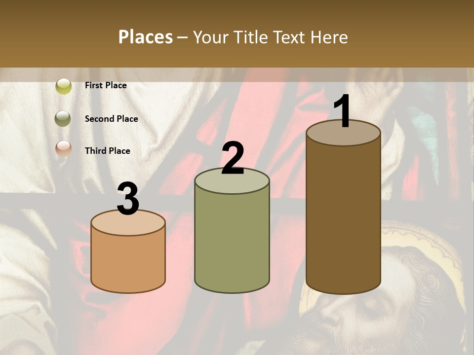 Stained Glass In Catholic Church In Showing Christ Healing A Sick Man PowerPoint Template