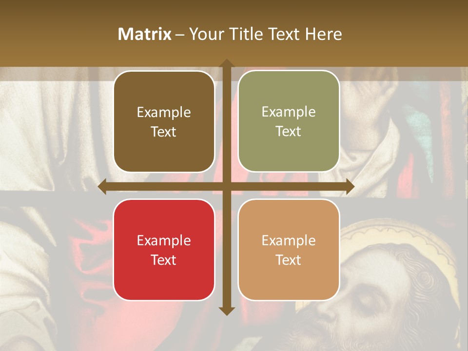 Stained Glass In Catholic Church In Showing Christ Healing A Sick Man PowerPoint Template