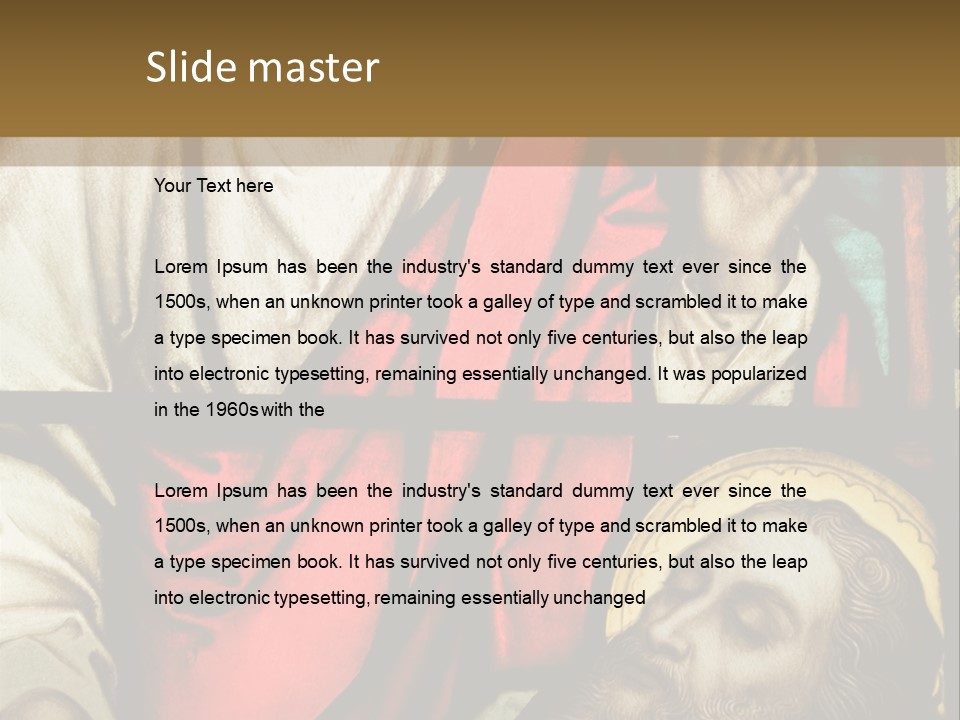 Stained Glass In Catholic Church In Showing Christ Healing A Sick Man PowerPoint Template