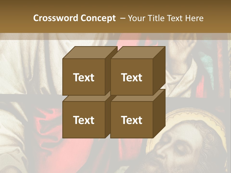 Stained Glass In Catholic Church In Showing Christ Healing A Sick Man PowerPoint Template