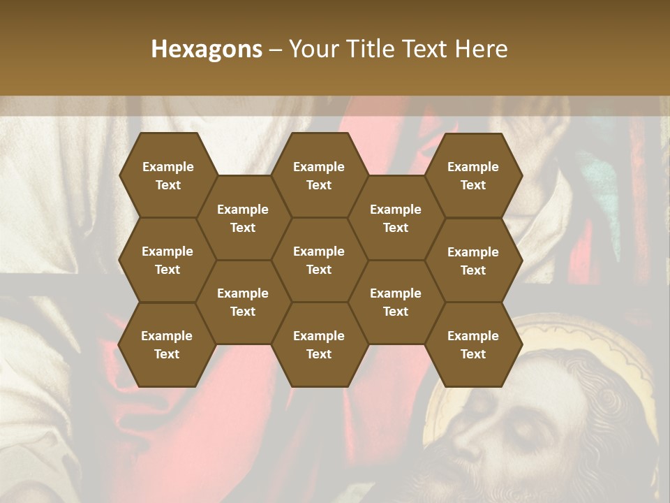 Stained Glass In Catholic Church In Showing Christ Healing A Sick Man PowerPoint Template