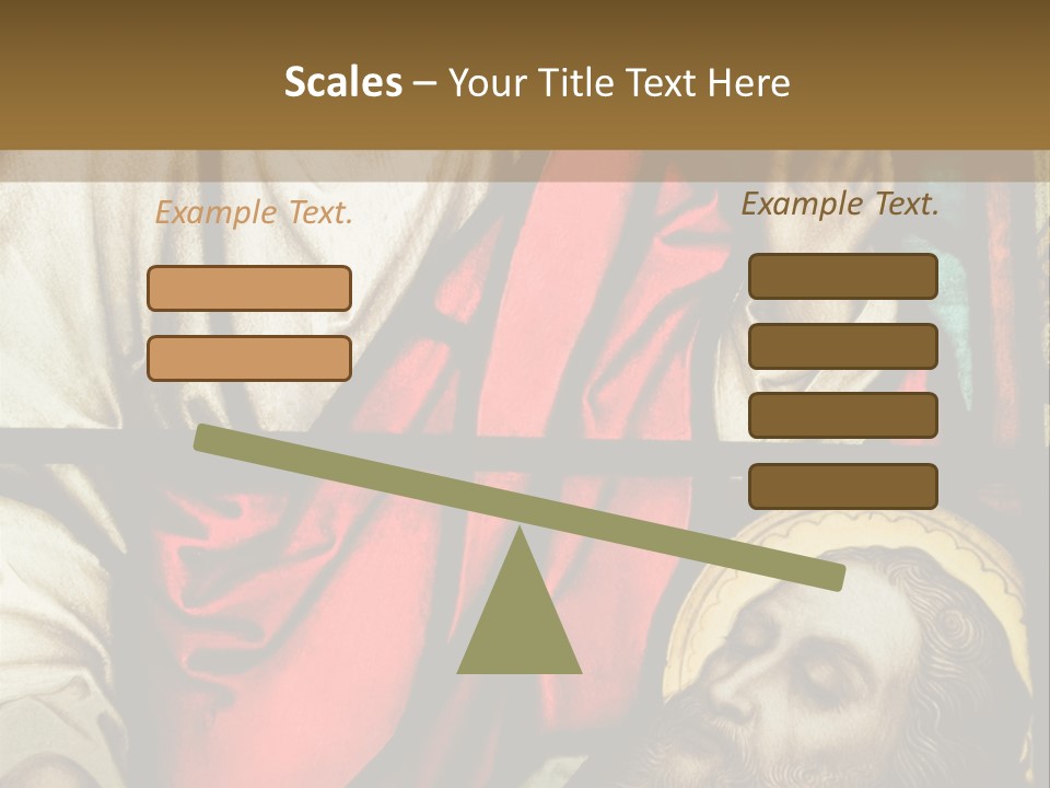 Stained Glass In Catholic Church In Showing Christ Healing A Sick Man PowerPoint Template