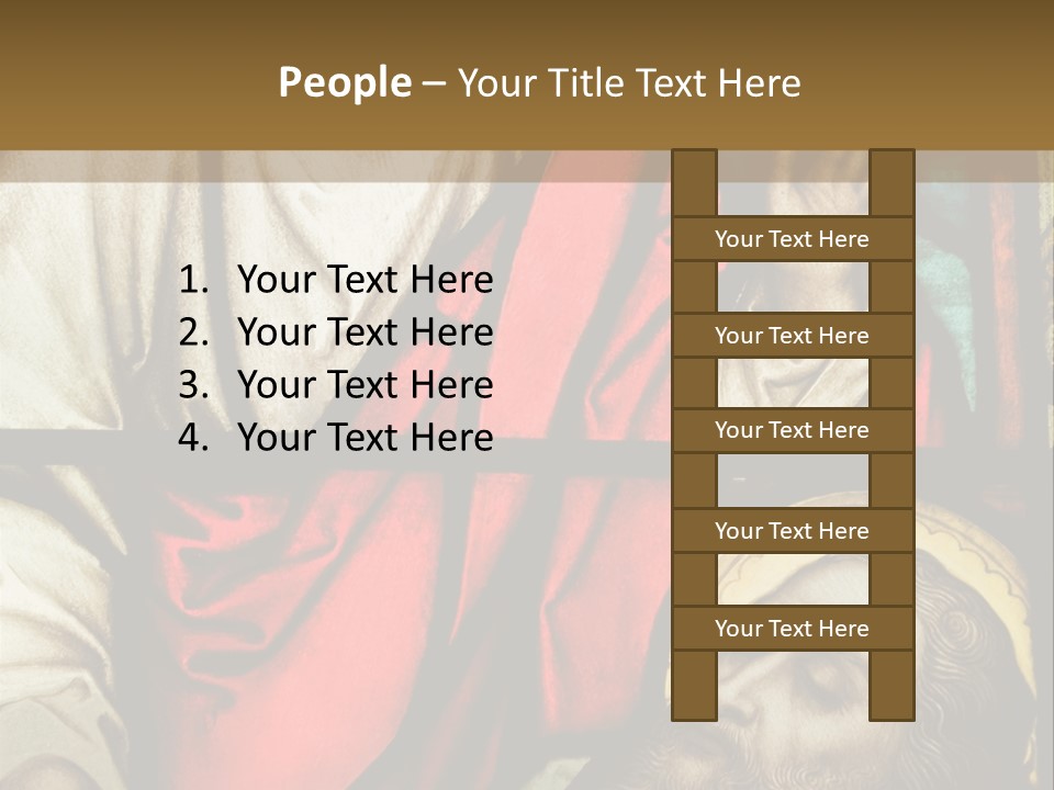 Stained Glass In Catholic Church In Showing Christ Healing A Sick Man PowerPoint Template