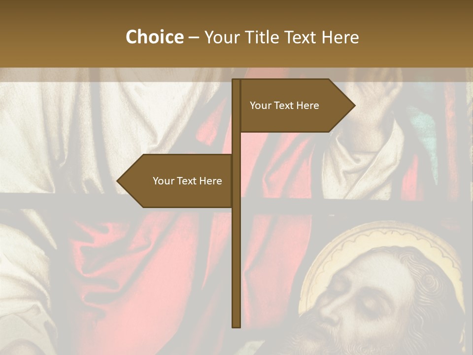 Stained Glass In Catholic Church In Showing Christ Healing A Sick Man PowerPoint Template