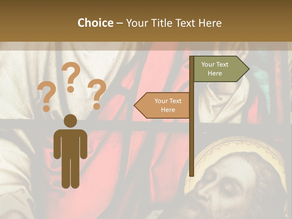 Stained Glass In Catholic Church In Showing Christ Healing A Sick Man PowerPoint Template