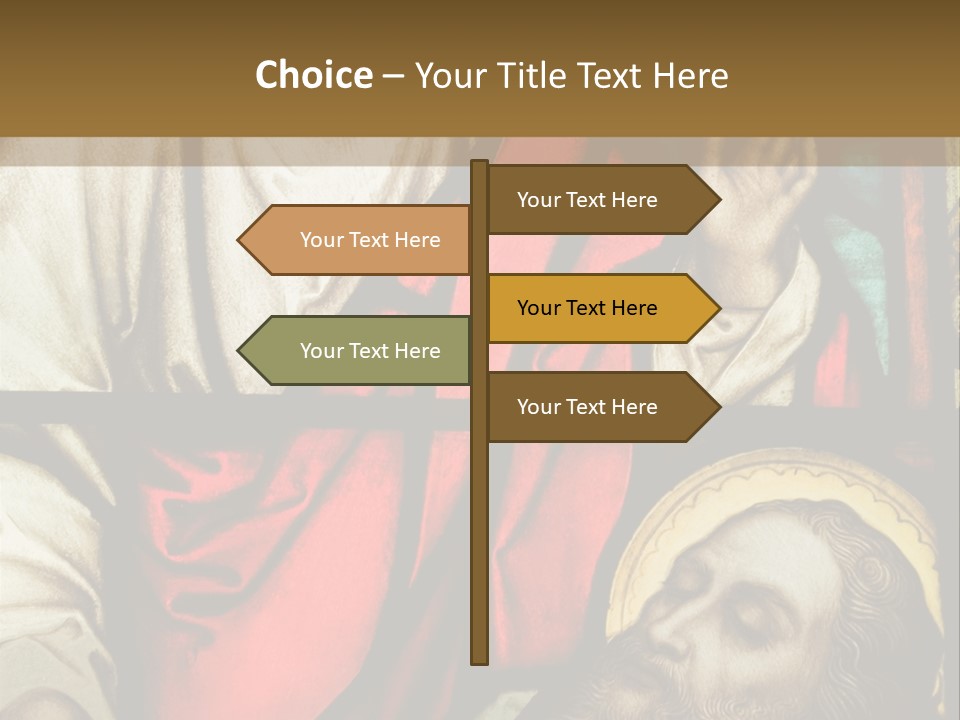 Stained Glass In Catholic Church In Showing Christ Healing A Sick Man PowerPoint Template