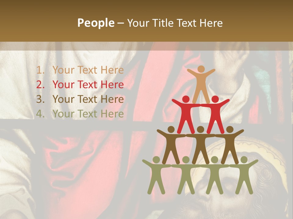 Stained Glass In Catholic Church In Showing Christ Healing A Sick Man PowerPoint Template