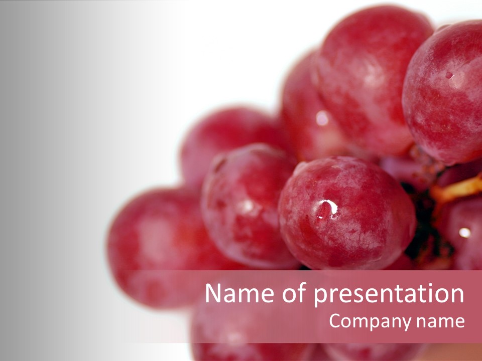 Close Up Of Red Grapes PowerPoint Template