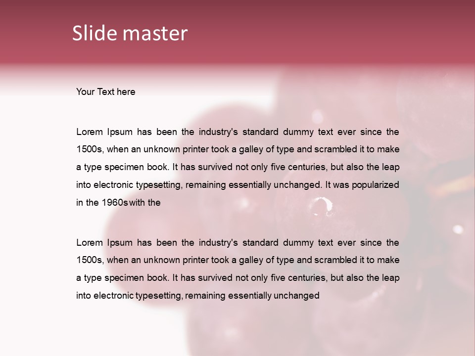 Close Up Of Red Grapes PowerPoint Template