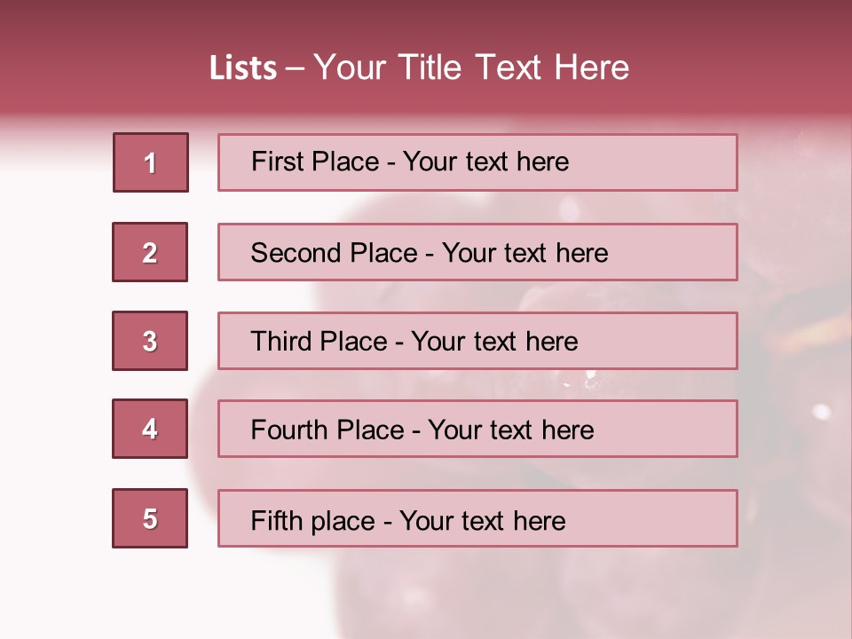 Close Up Of Red Grapes PowerPoint Template