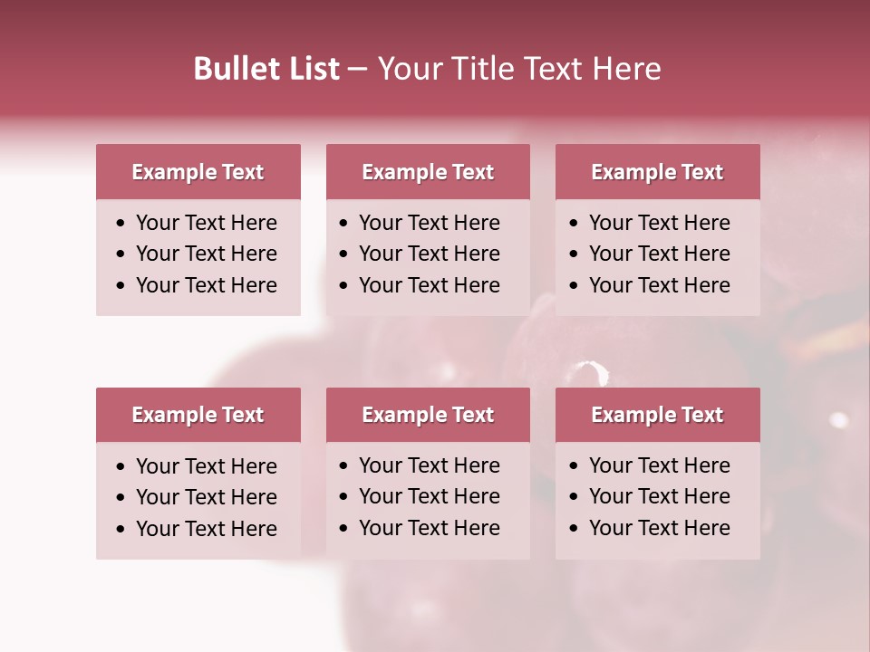 Close Up Of Red Grapes PowerPoint Template