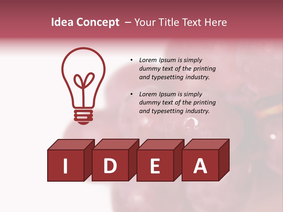 Close Up Of Red Grapes PowerPoint Template