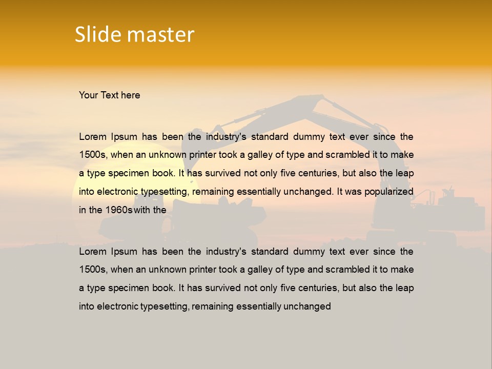 Stock Image Of Earth Mover Trying To Get A Last Load Before The Storm PowerPoint Template