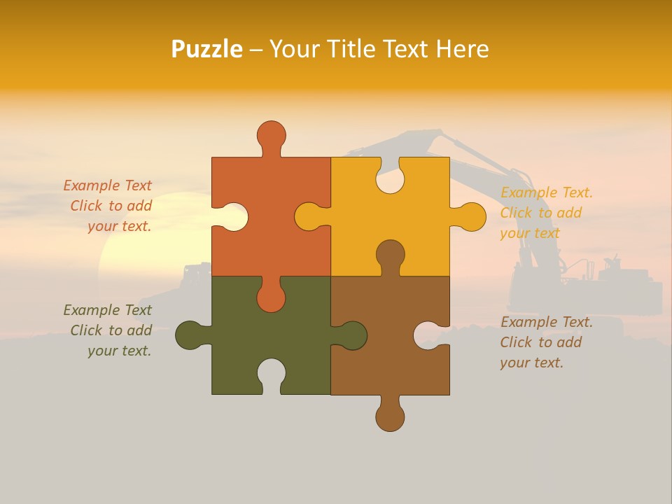 Stock Image Of Earth Mover Trying To Get A Last Load Before The Storm PowerPoint Template