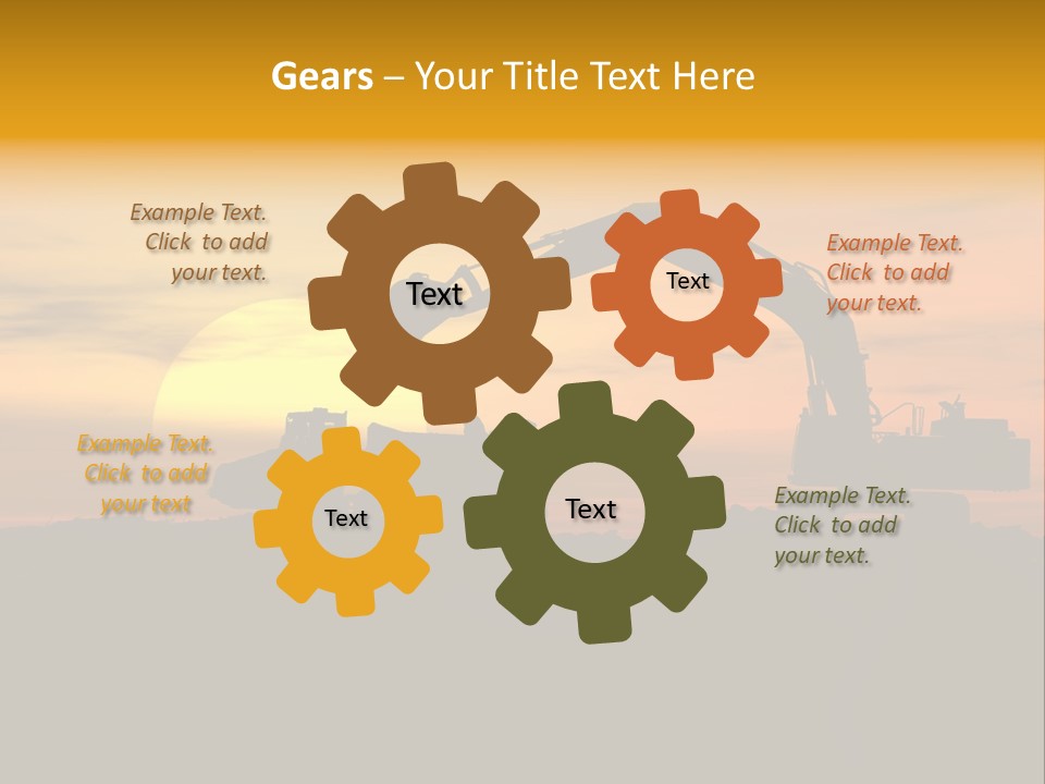 Stock Image Of Earth Mover Trying To Get A Last Load Before The Storm PowerPoint Template