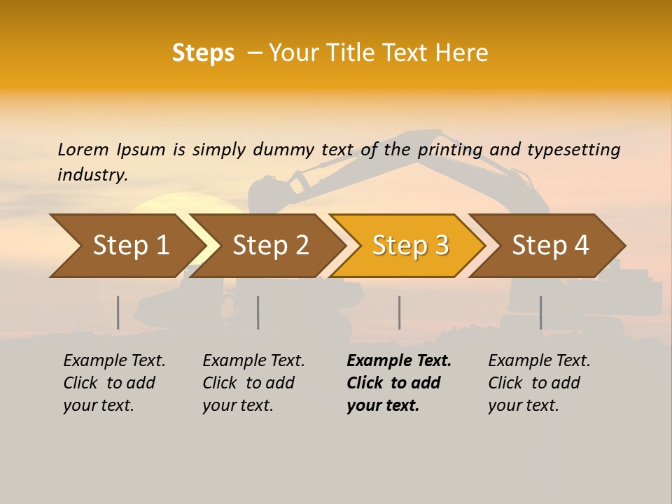 Stock Image Of Earth Mover Trying To Get A Last Load Before The Storm PowerPoint Template