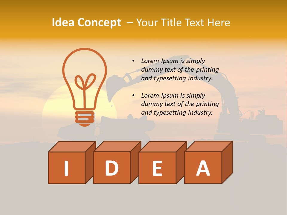 Stock Image Of Earth Mover Trying To Get A Last Load Before The Storm PowerPoint Template