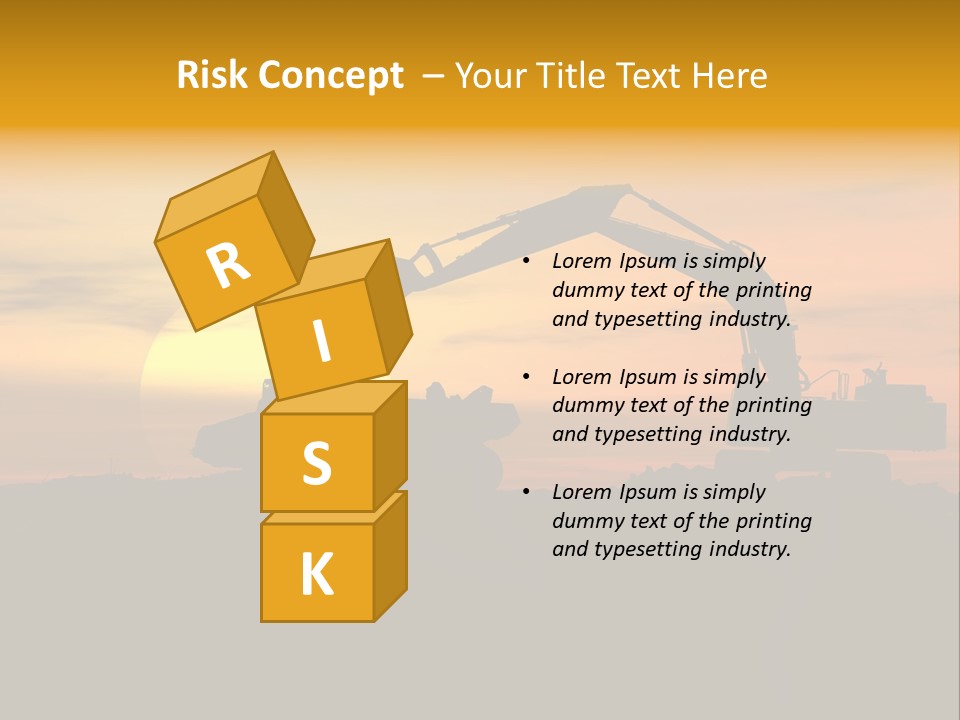 Stock Image Of Earth Mover Trying To Get A Last Load Before The Storm PowerPoint Template