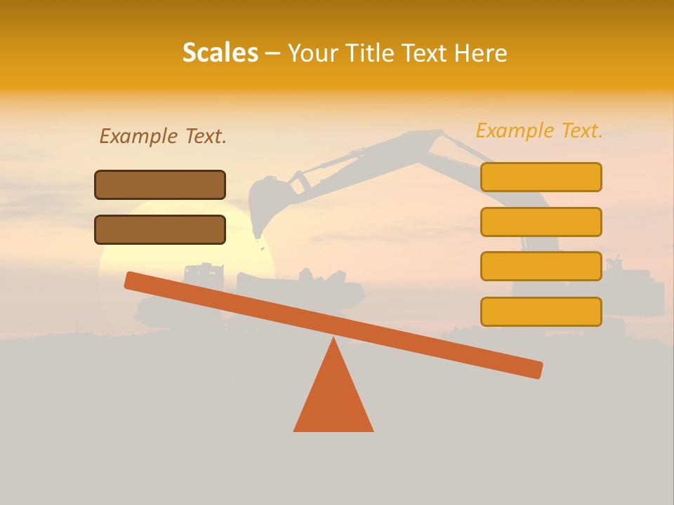 Stock Image Of Earth Mover Trying To Get A Last Load Before The Storm PowerPoint Template