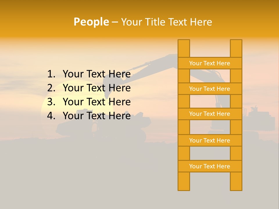 Stock Image Of Earth Mover Trying To Get A Last Load Before The Storm PowerPoint Template