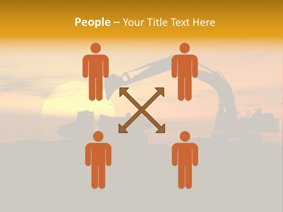 Stock Image Of Earth Mover Trying To Get A Last Load Before The Storm PowerPoint Template