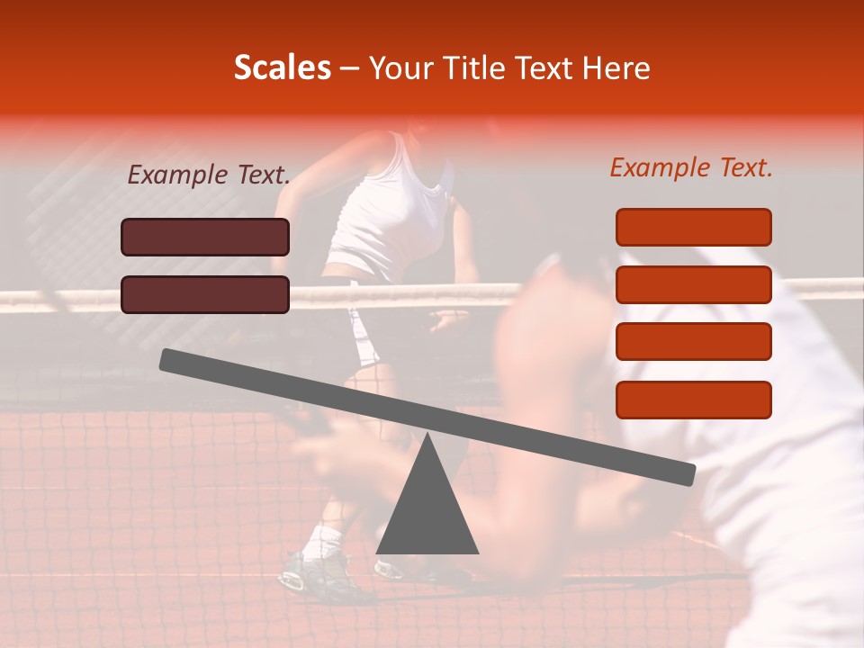 Two Young Sporty Female Tennis Players Enjoying A Game In The Sun On The Costa Del Sol PowerPoint Template