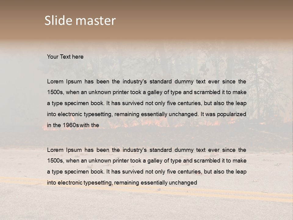 A Fire Hydrant On The Side Of A Road With A Forest In The Background PowerPoint Template