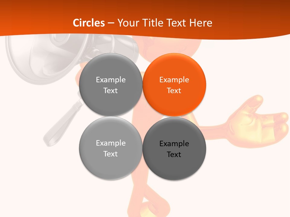 An Orange Man With A Megaphone On A White Background PowerPoint Template