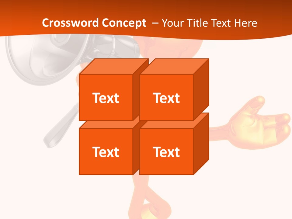 An Orange Man With A Megaphone On A White Background PowerPoint Template