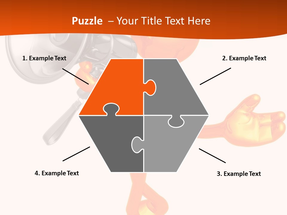 An Orange Man With A Megaphone On A White Background PowerPoint Template