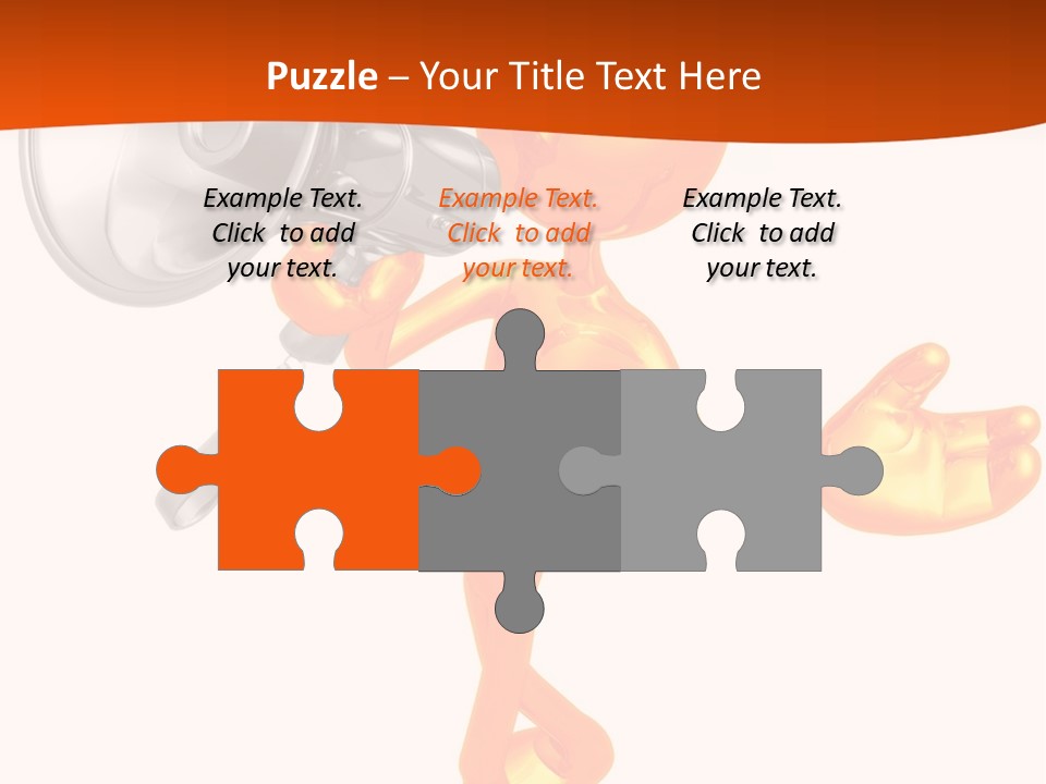 An Orange Man With A Megaphone On A White Background PowerPoint Template