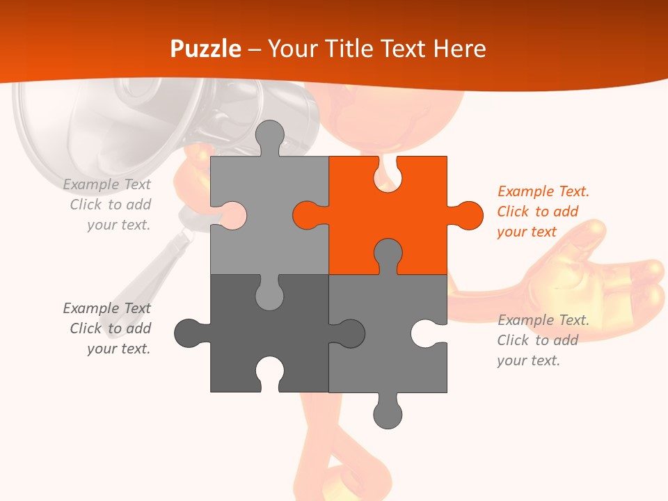 An Orange Man With A Megaphone On A White Background PowerPoint Template