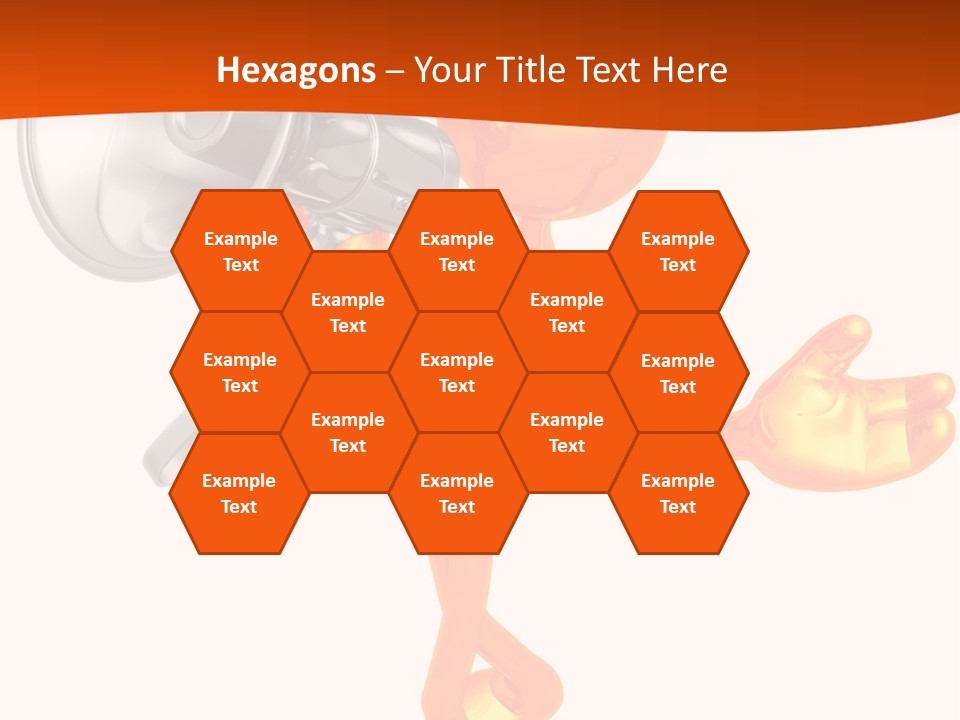 An Orange Man With A Megaphone On A White Background PowerPoint Template