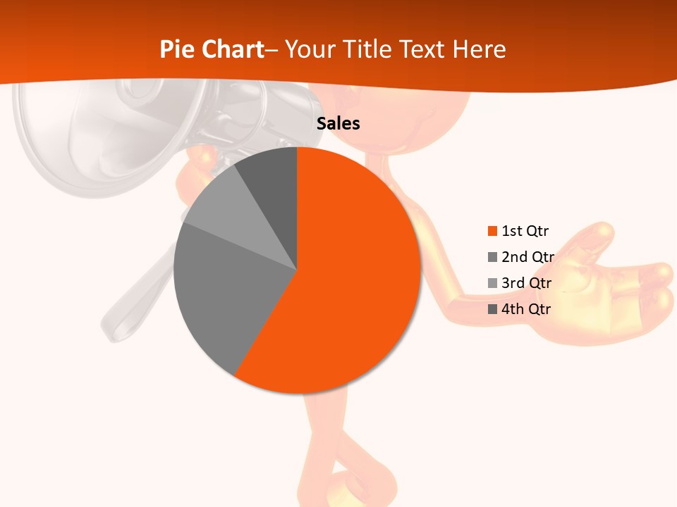 An Orange Man With A Megaphone On A White Background PowerPoint Template