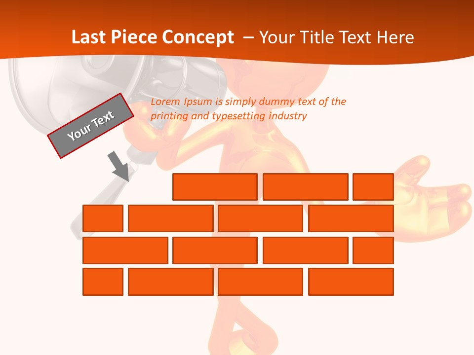 An Orange Man With A Megaphone On A White Background PowerPoint Template