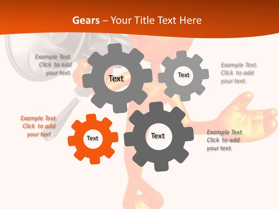 An Orange Man With A Megaphone On A White Background PowerPoint Template