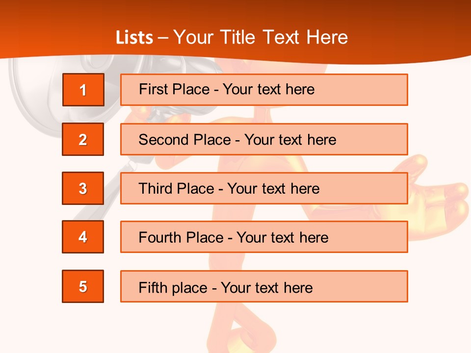 An Orange Man With A Megaphone On A White Background PowerPoint Template